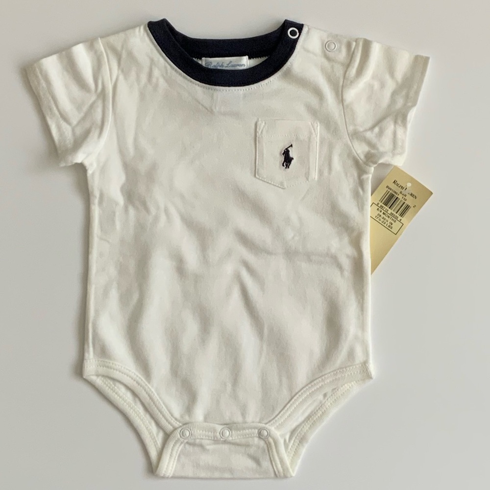 NEW! RALPH LAUREN ONESIE 6/9 MONTHS.